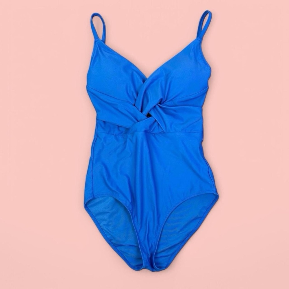 Aerie Blue Twist One-Piece Swimsuit XL